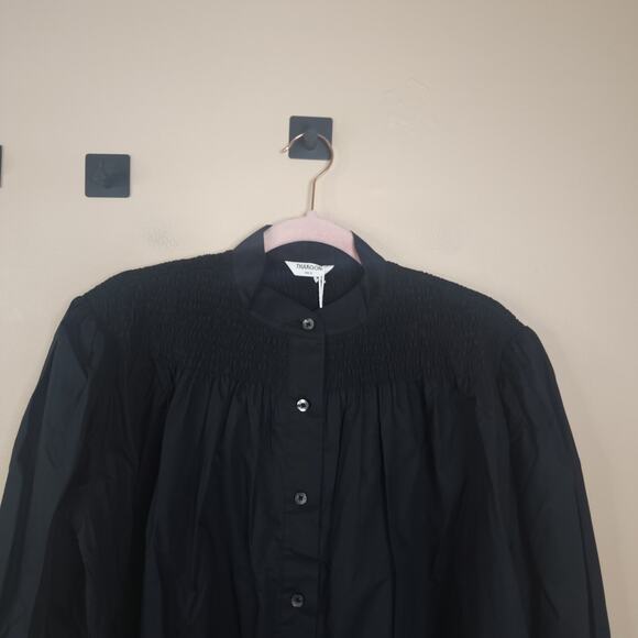 Thakoon Poplin Smocked Top in Black Size M - Picture 2 of 9
